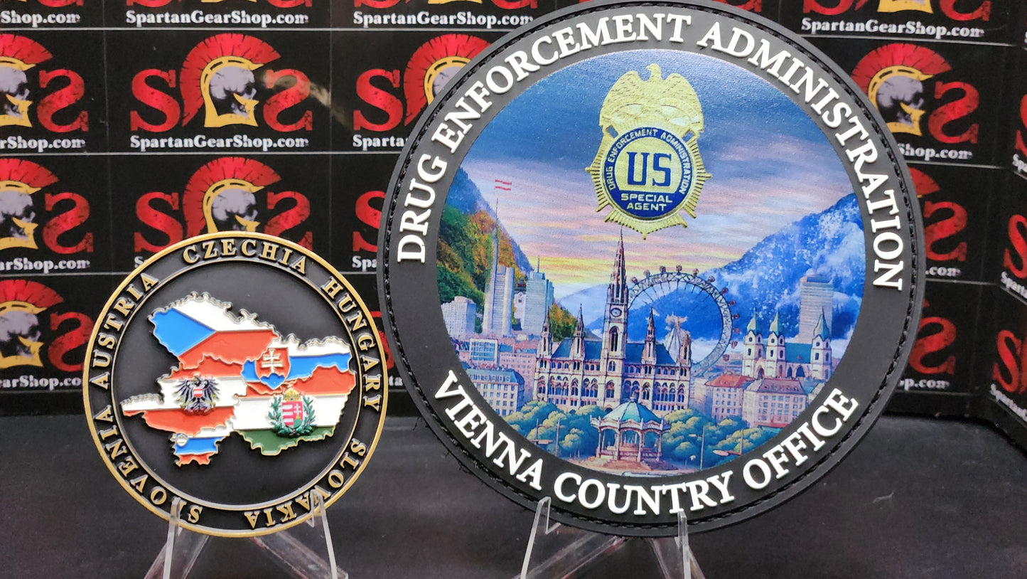DEA VIENNA AUSTRIA PATCH AND COIN COMBO