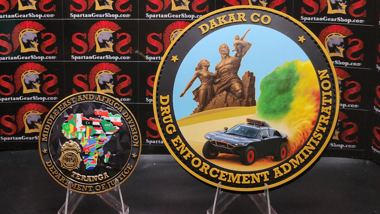 DEA DAKAR AFRICA COIN AND PVC PATCH COMBO