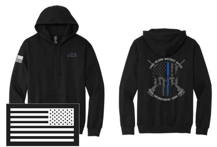 LIDO BLACK PUNISHER Pullover Hooded Sweatshirt (NO ZIPPER)