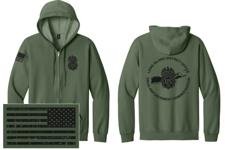 LIDO OD GREEN Midweight Fleece Full-Zip Hooded Sweatshirt