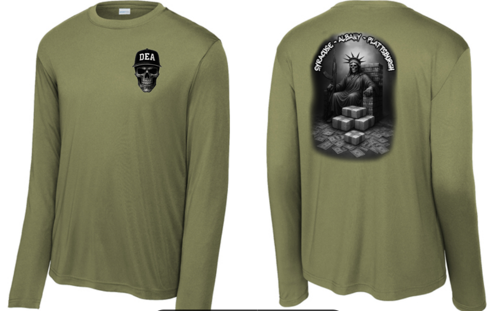 DEA ALBANY SWEAT WICK PERFORMANCE LONG SLEEVE TEE - OD GREEN