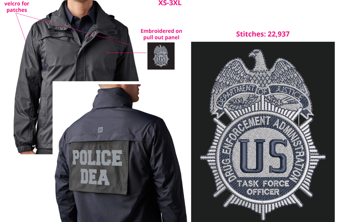 SA OR TFO HIGH VIS 5.11 Tac-Dry UNDERCOVER jacket with pull out panels