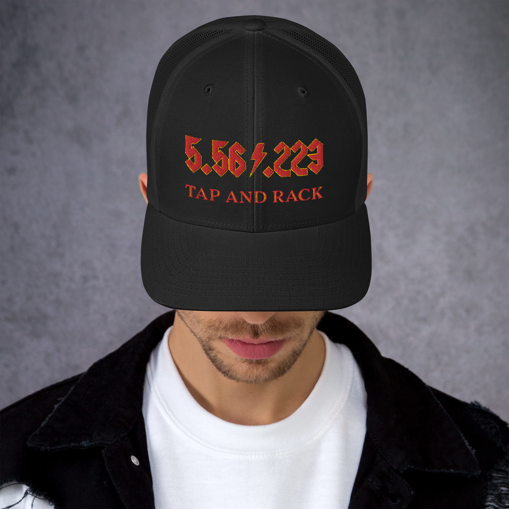 5.56 .224 "TAP AND RACK" rifle ammo Trucker Cap