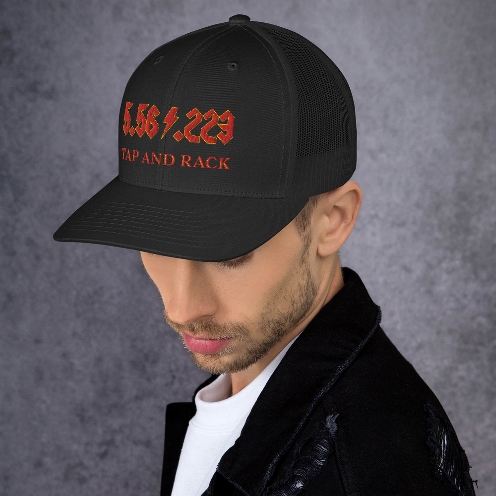 5.56 .224 "TAP AND RACK" rifle ammo Trucker Cap
