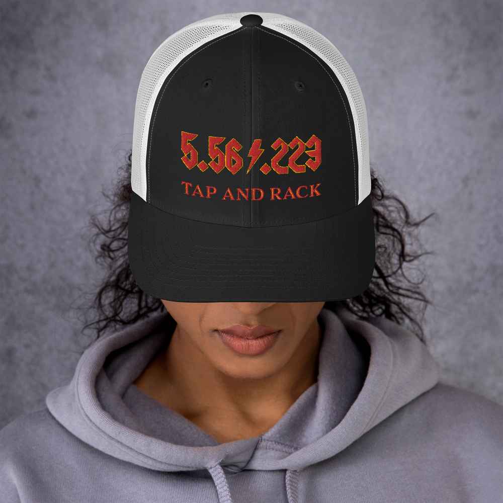 5.56 .224 "TAP AND RACK" rifle ammo Trucker Cap