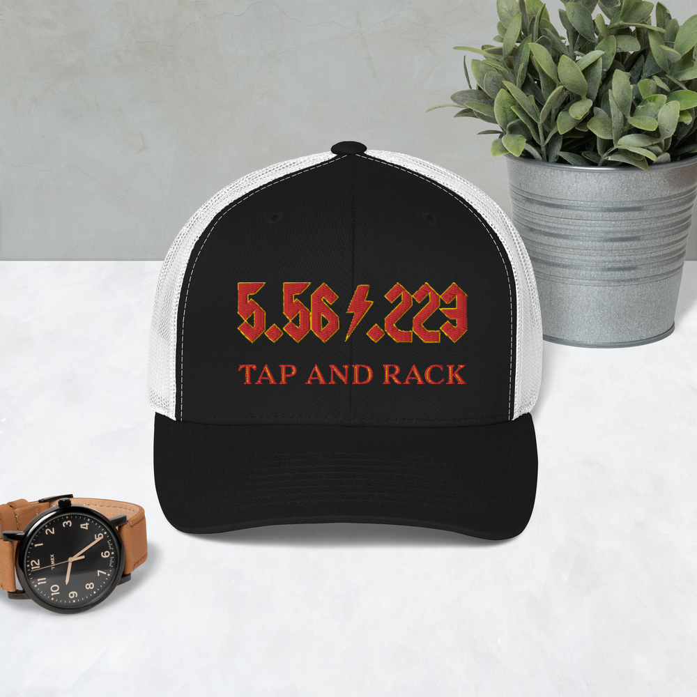 5.56 .224 "TAP AND RACK" rifle ammo Trucker Cap
