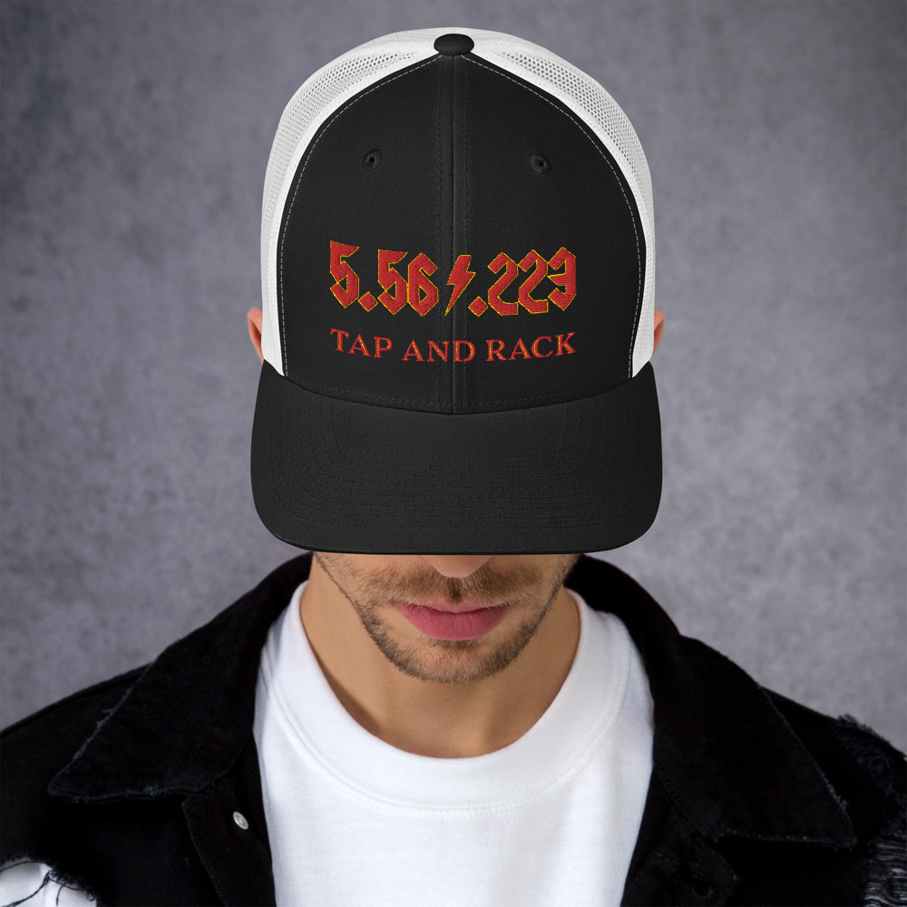 5.56 .224 "TAP AND RACK" rifle ammo Trucker Cap