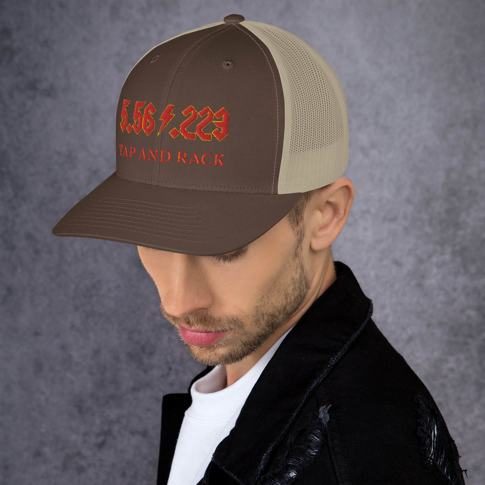 5.56 .224 "TAP AND RACK" rifle ammo Trucker Cap