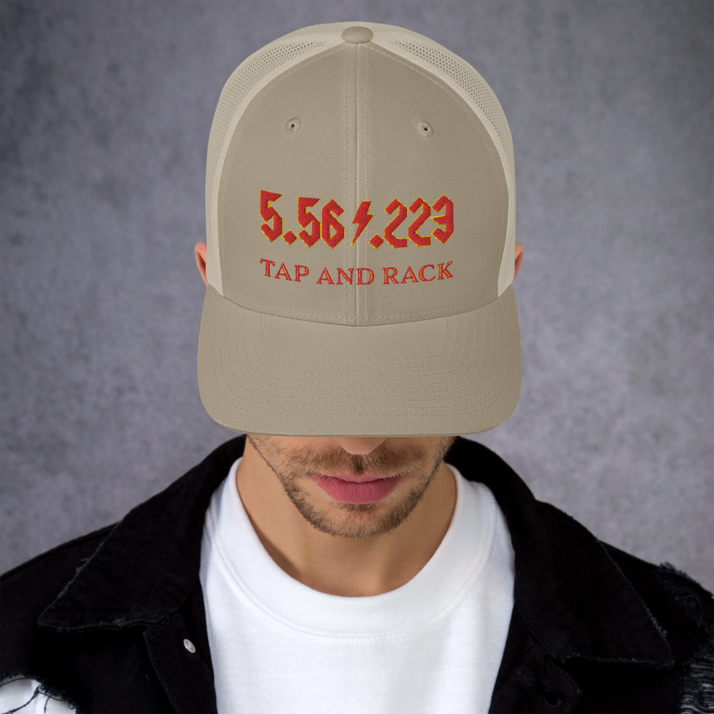 5.56 .224 "TAP AND RACK" rifle ammo Trucker Cap