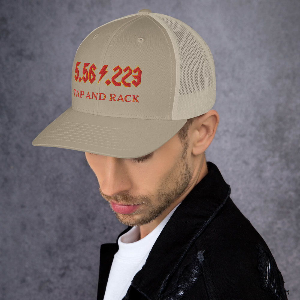 5.56 .224 "TAP AND RACK" rifle ammo Trucker Cap