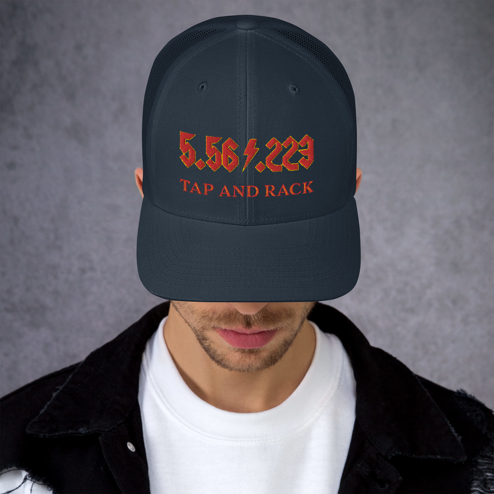 5.56 .224 "TAP AND RACK" rifle ammo Trucker Cap