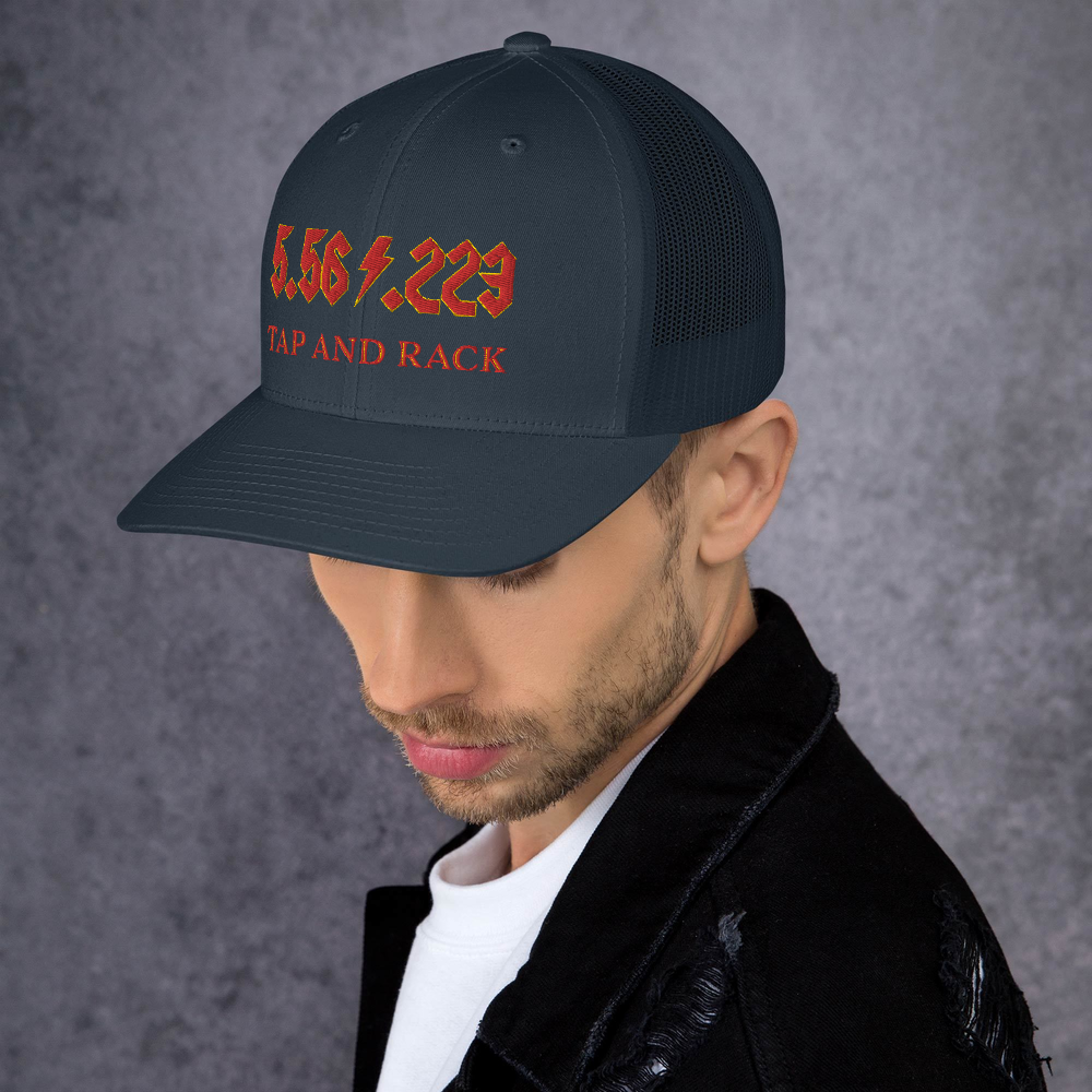 5.56 .224 "TAP AND RACK" rifle ammo Trucker Cap