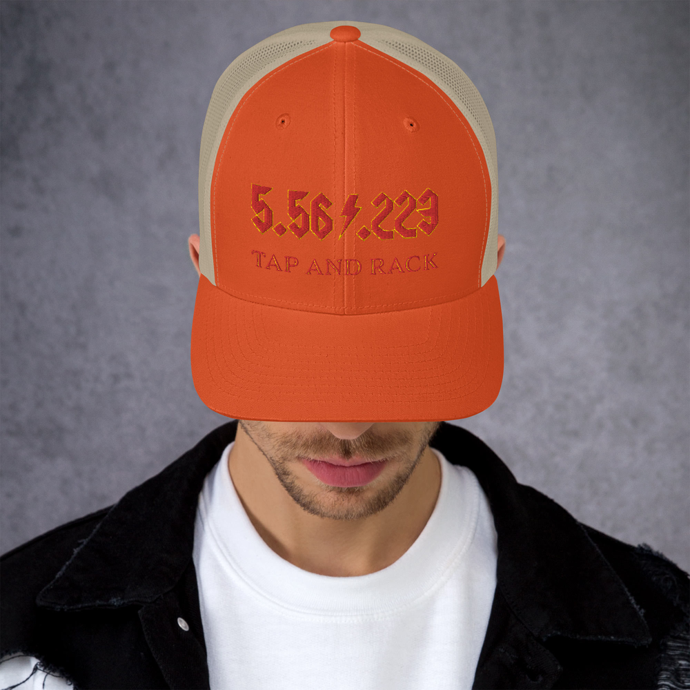 5.56 .224 "TAP AND RACK" rifle ammo Trucker Cap