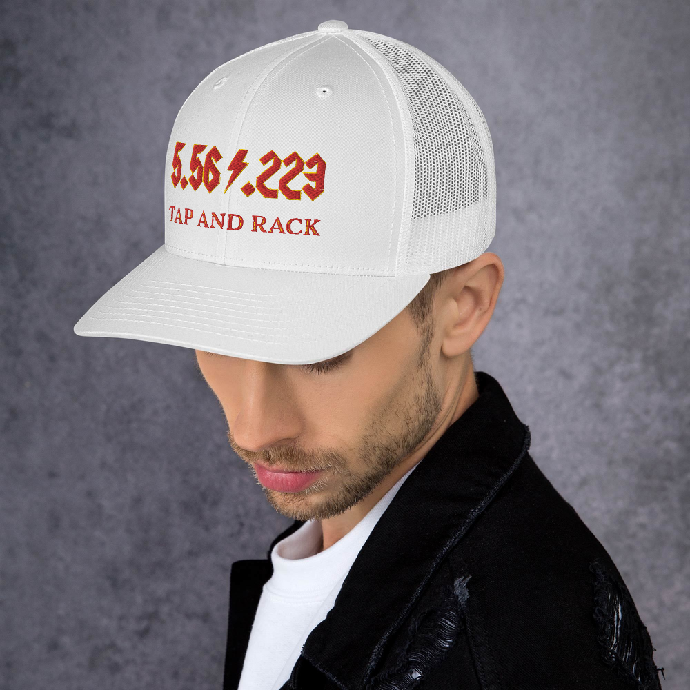 5.56 .224 "TAP AND RACK" rifle ammo Trucker Cap