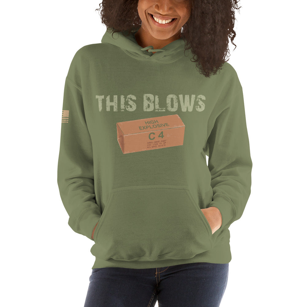 "THIS BLOWS" C4 Hoodie in OD Green
