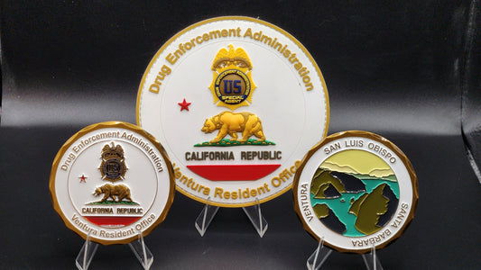 1 PER CUSTOMER: DEA VENTURA CALIFORNIA: 1 COIN AND 1 PATCH COMBO