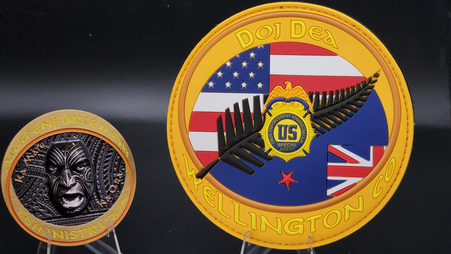 DEA WELLINGTON NEW ZEALAND: 1 COIN AND 1 PATCH COMBO