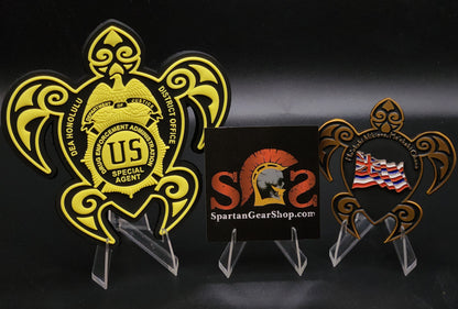 DEA HONOLULU TURTLE COIN AND PATCH COMBO