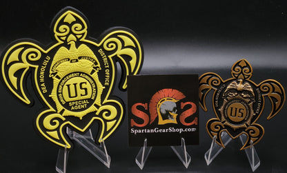 DEA HONOLULU TURTLE COIN AND PATCH COMBO