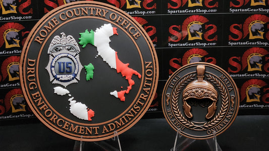 LIMITED: COPPER DEA ROME ITALY PATCH AND COIN COMBO