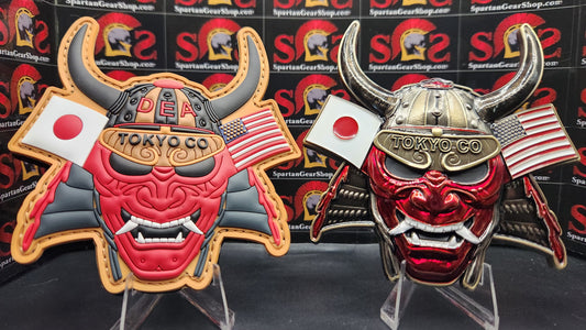 1 PER CUSTOMER: EXCLUSIVE DEA TOKYO 4 INCH 9 OUNCE NUMBERED COIN AND MATCHING PATCH COMBO