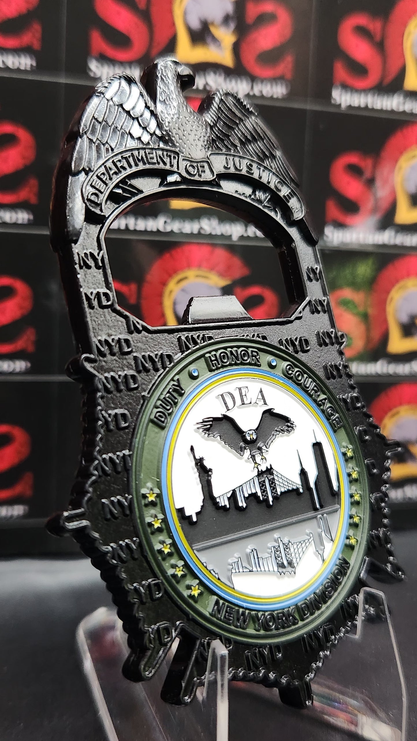 DEA New York Division Bottle opener badge Coin
