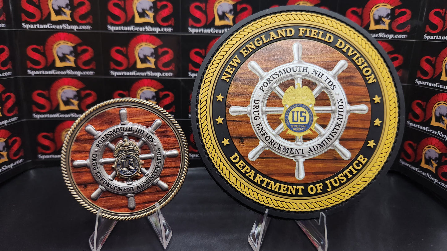 DEA PORTSMOUTH TACTICAL DIVERSION SQUAD PATCH COIN COMBO