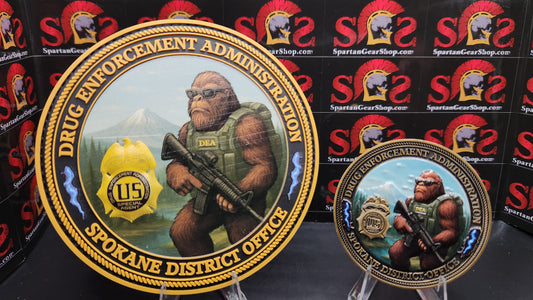 LIMITED! DEA SPOKANE DO BIGFOOT COIN and PATCH COMBO