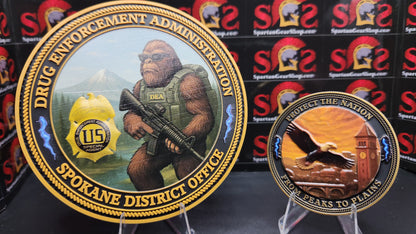 LIMITED! DEA SPOKANE DO BIGFOOT COIN and PATCH COMBO