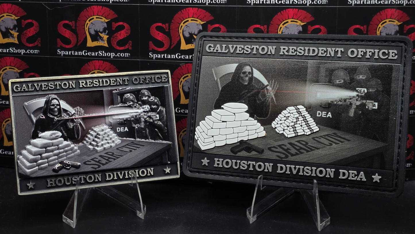 DEA GALVESTON RESIDENT OFFICE SEAR CITY COIN & PATCH COMBO