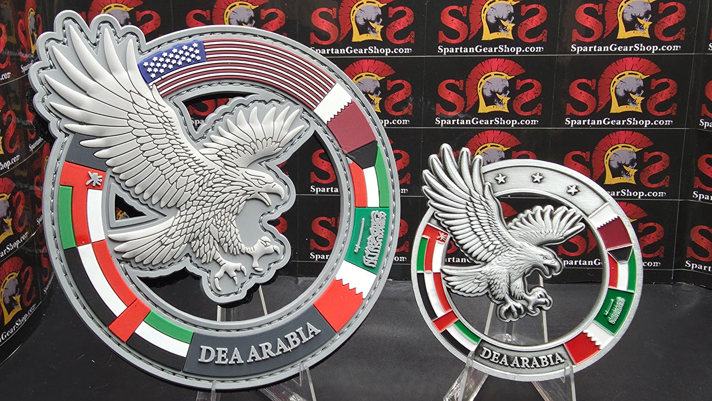 DEA DUBAI COUNTRY OFFICE FALCON COIN AND PATCH COMBO