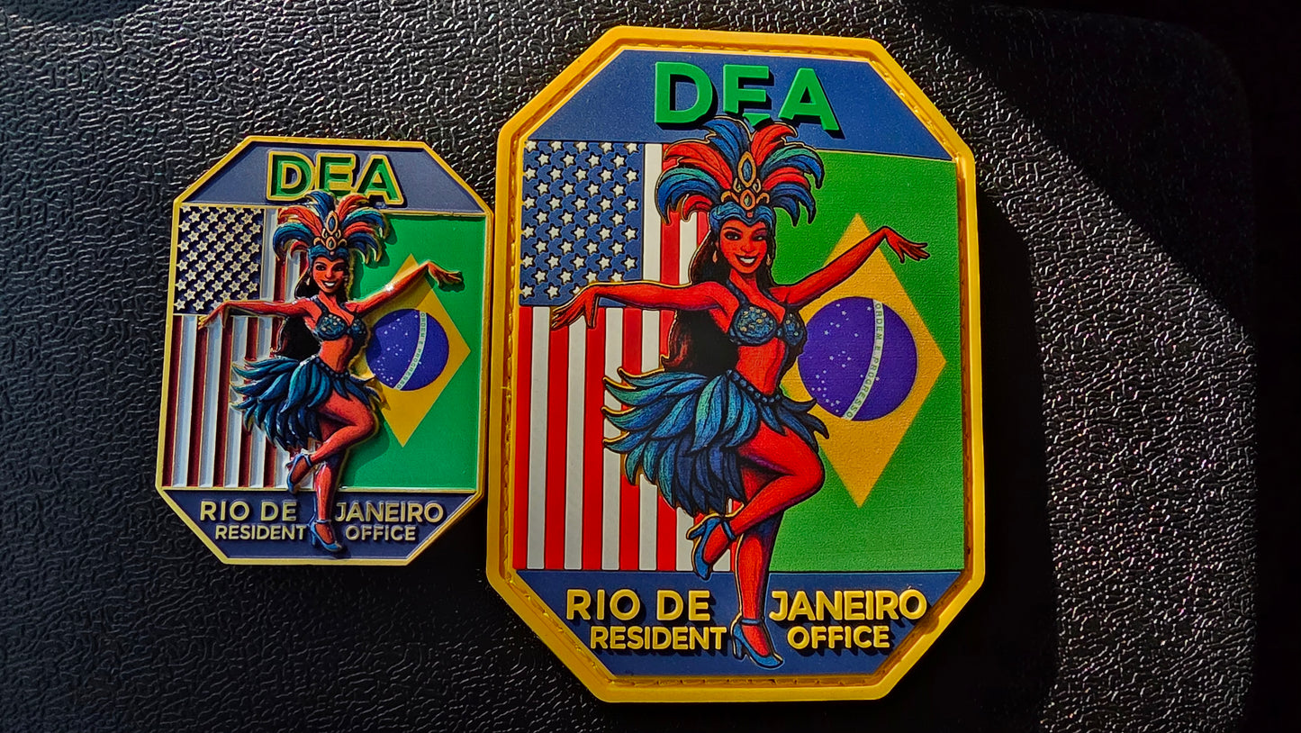 RIO BRAZIL RESIDENT OFFICE CHALLENGE COIN AND PVC PATCH COMBO