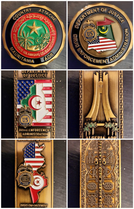 DEA MOROCCO AOR CHALLENGE COIN SET