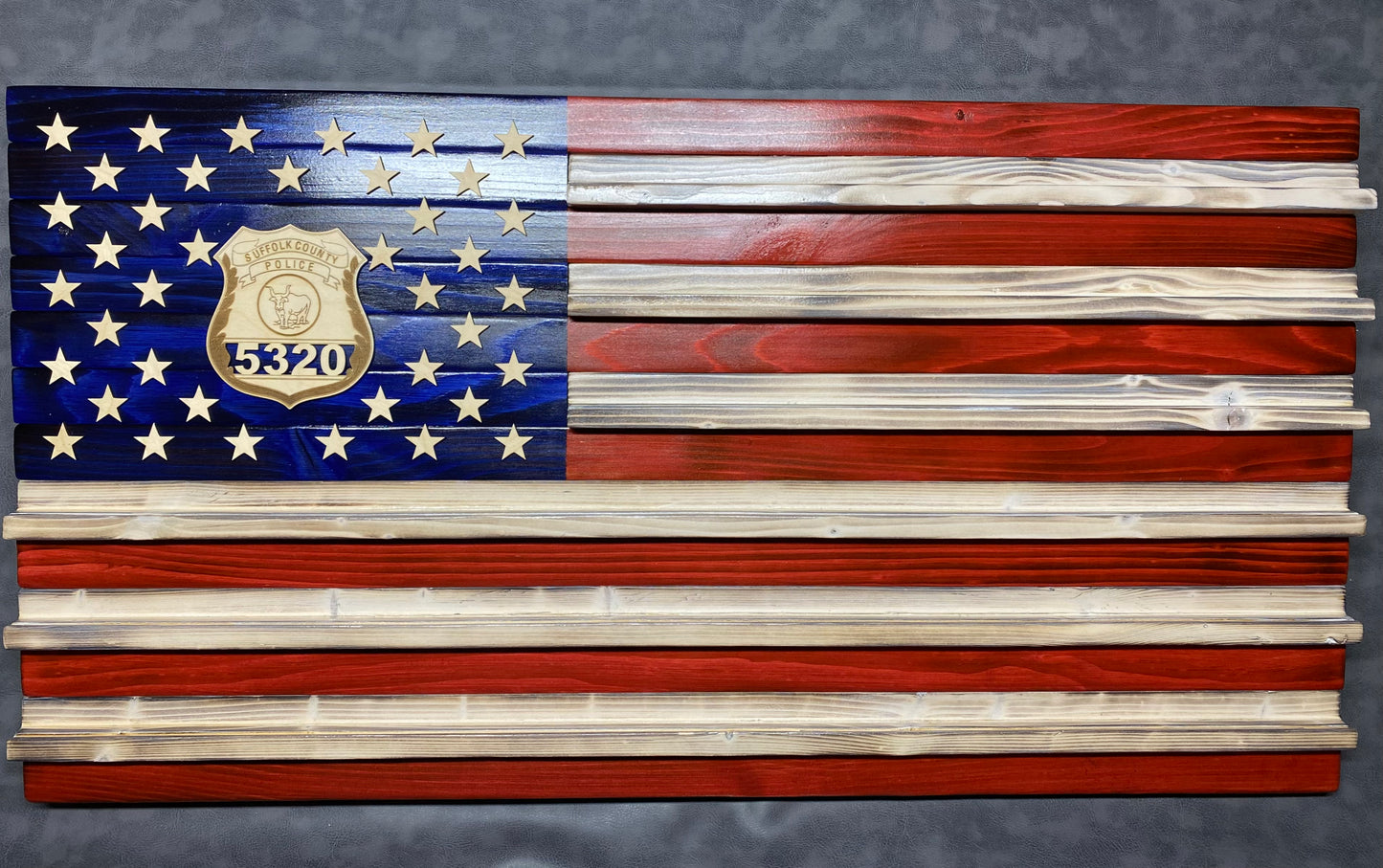 ALL NEW! Coin Display Wooden Flags +1  CUSTOM BADGE (Free Shipping within USA)