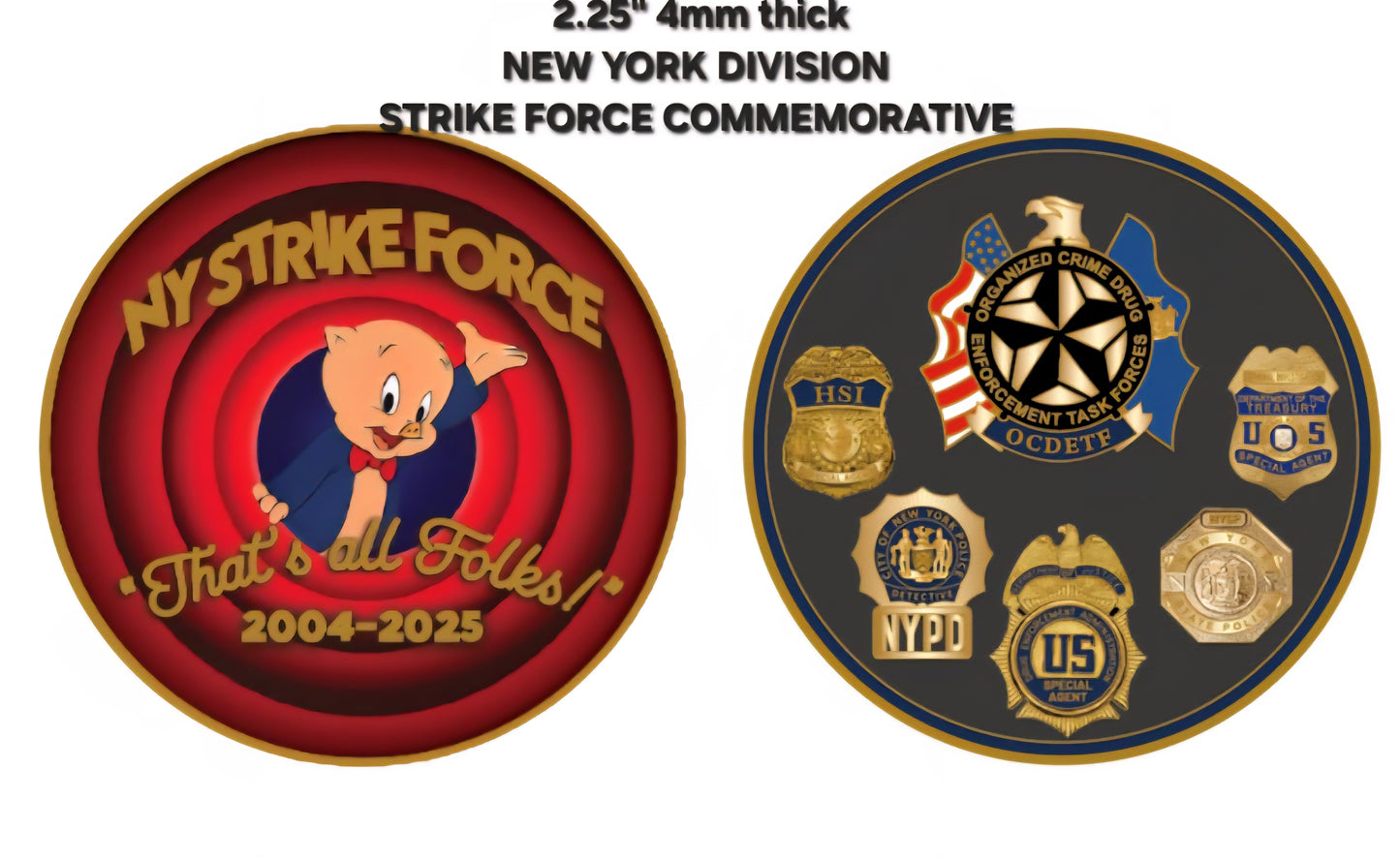 DEA NYC STRIKE FORCE MEMORIAL COIN