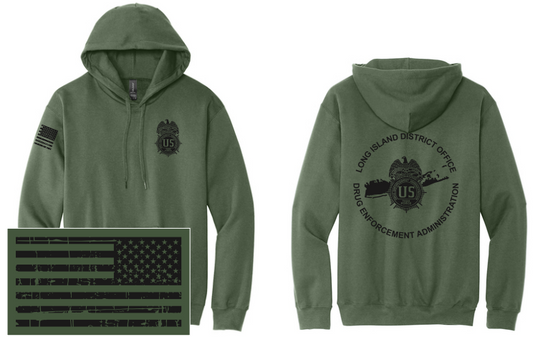 LIDO OD GREEN Pullover Hooded Sweatshirt (NO ZIPPER)