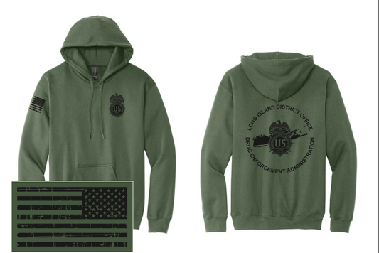 SA/LIDO OD GREEN Pullover Hooded Sweatshirt (NO ZIPPER)