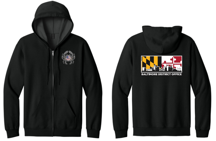 BALTIMORE- Gildan Softstyle® Midweight Fleece full-Zip hoodie