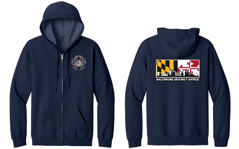 BALTIMORE- Gildan Softstyle® Midweight Fleece full-Zip hoodie