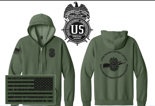 SA/LIDO OD GREEN Midweight Fleece Full-Zip Hooded Sweatshirt