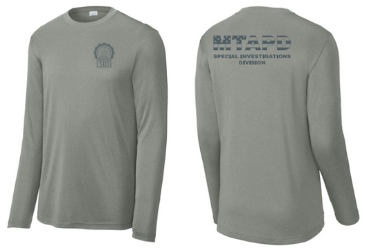 MTAPD SPORT TEK SWEAT WICK POLY LONG SLEEVE TEE- GRAY