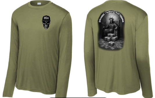 DEA ALBANY SWEAT WICK PERFORMANCE LONG SLEEVE TEE - OD GREEN