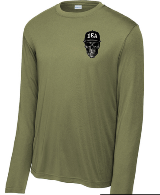 DEA ALBANY SWEAT WICK PERFORMANCE LONG SLEEVE TEE - OD GREEN