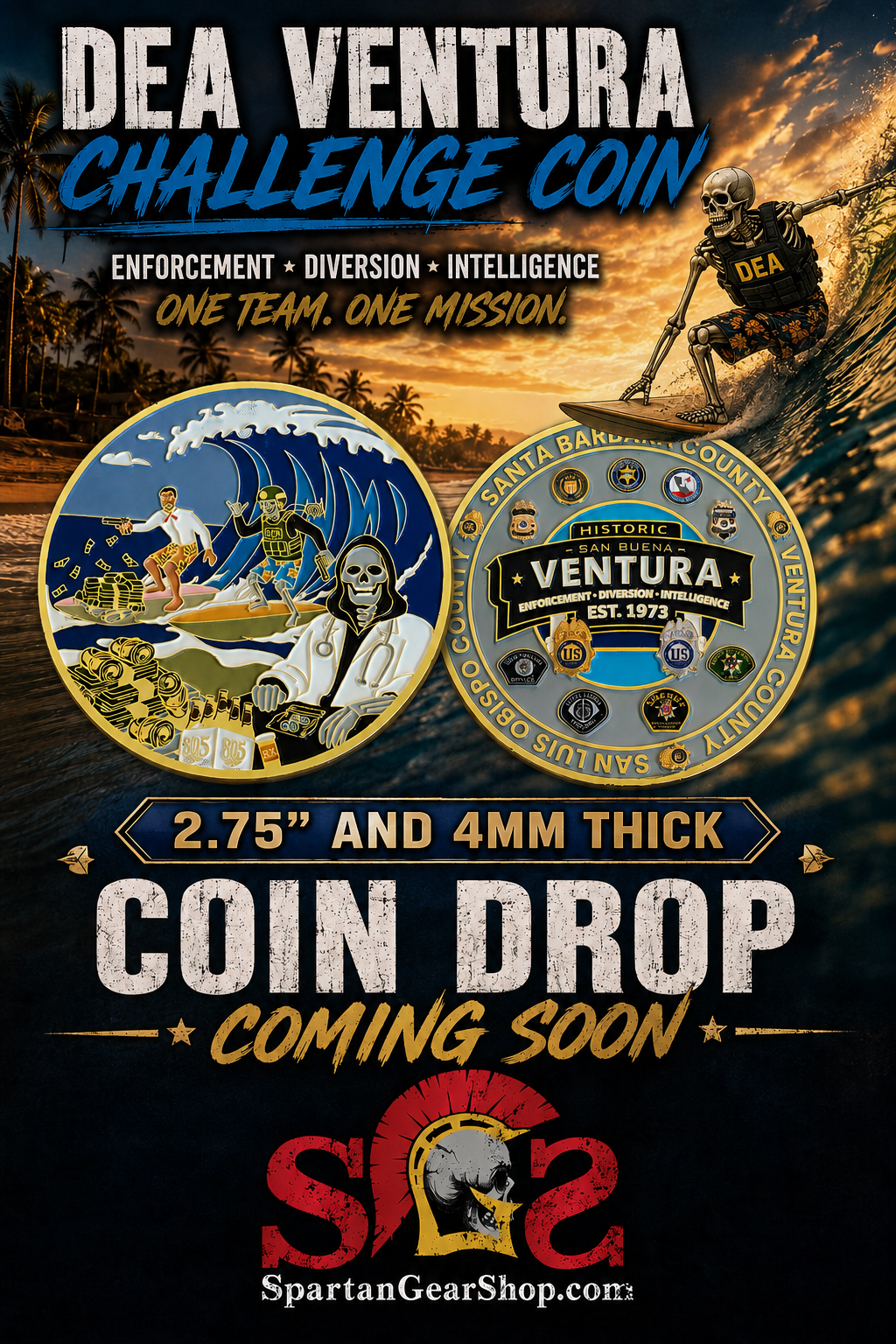 COMING SOON! DEA VENTURA CALIFORNIA 2026 VERSION 2.75" COIN
