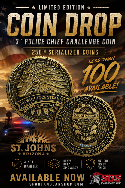 LIMITED sTJOHNS POLICE CHIEF AMERICA 250TH BIRTHDAY NUMBERED COINS