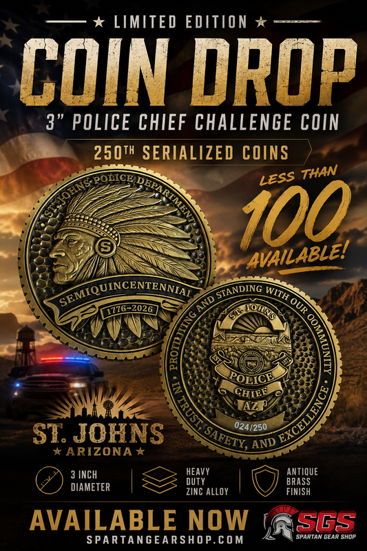 LIMITED sTJOHNS POLICE CHIEF AMERICA 250TH BIRTHDAY NUMBERED COINS