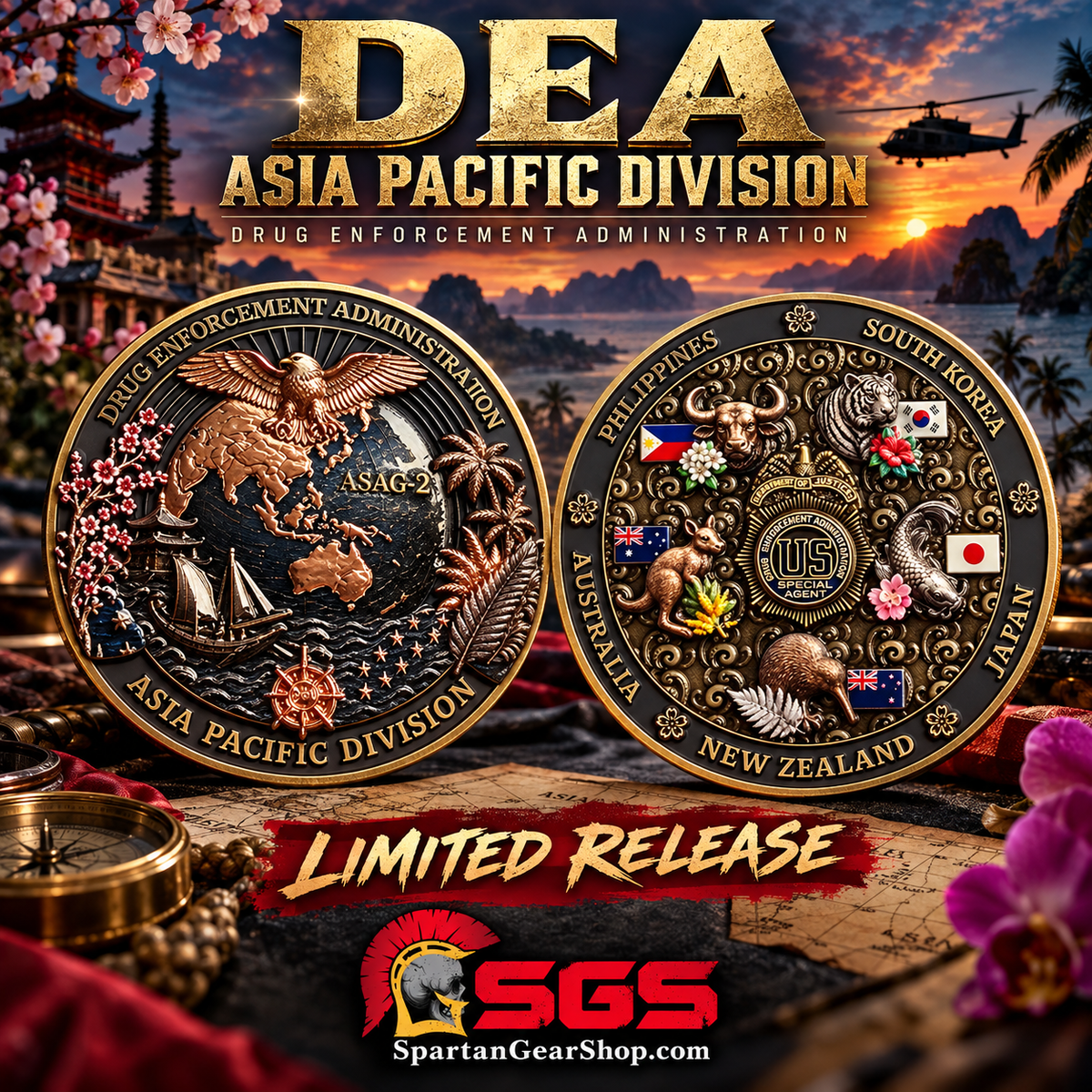 EXCLUSIVE AND LIMITED DEA ASIA PACIFIC COIN