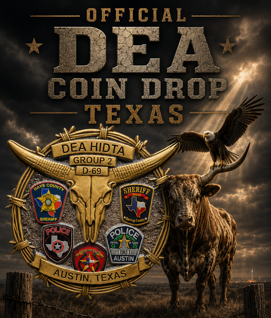 4 left! DEA HIDTA AUSTIN TEXAS 3" COIN