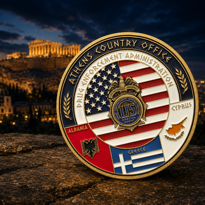 LIMITED DROP: OFFICIAL DEA ATHENS GREECE COUNTRY OFFICE COIN