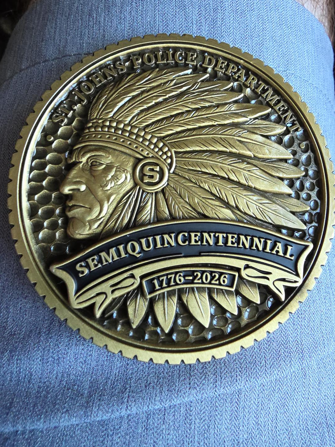 LIMITED sTJOHNS POLICE CHIEF AMERICA 250TH BIRTHDAY NUMBERED COINS